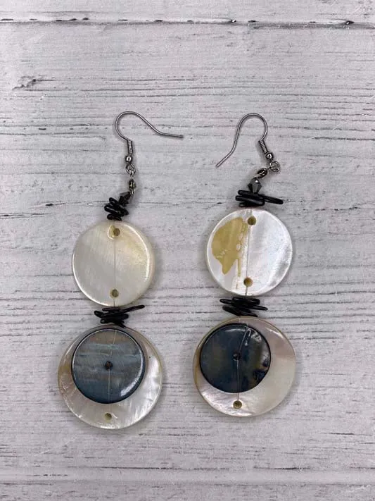 Alisha D Flow To Shine Earrings Coin Shell