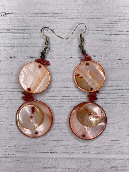 Alisha D Flow To Shine Earrings Coin Shell