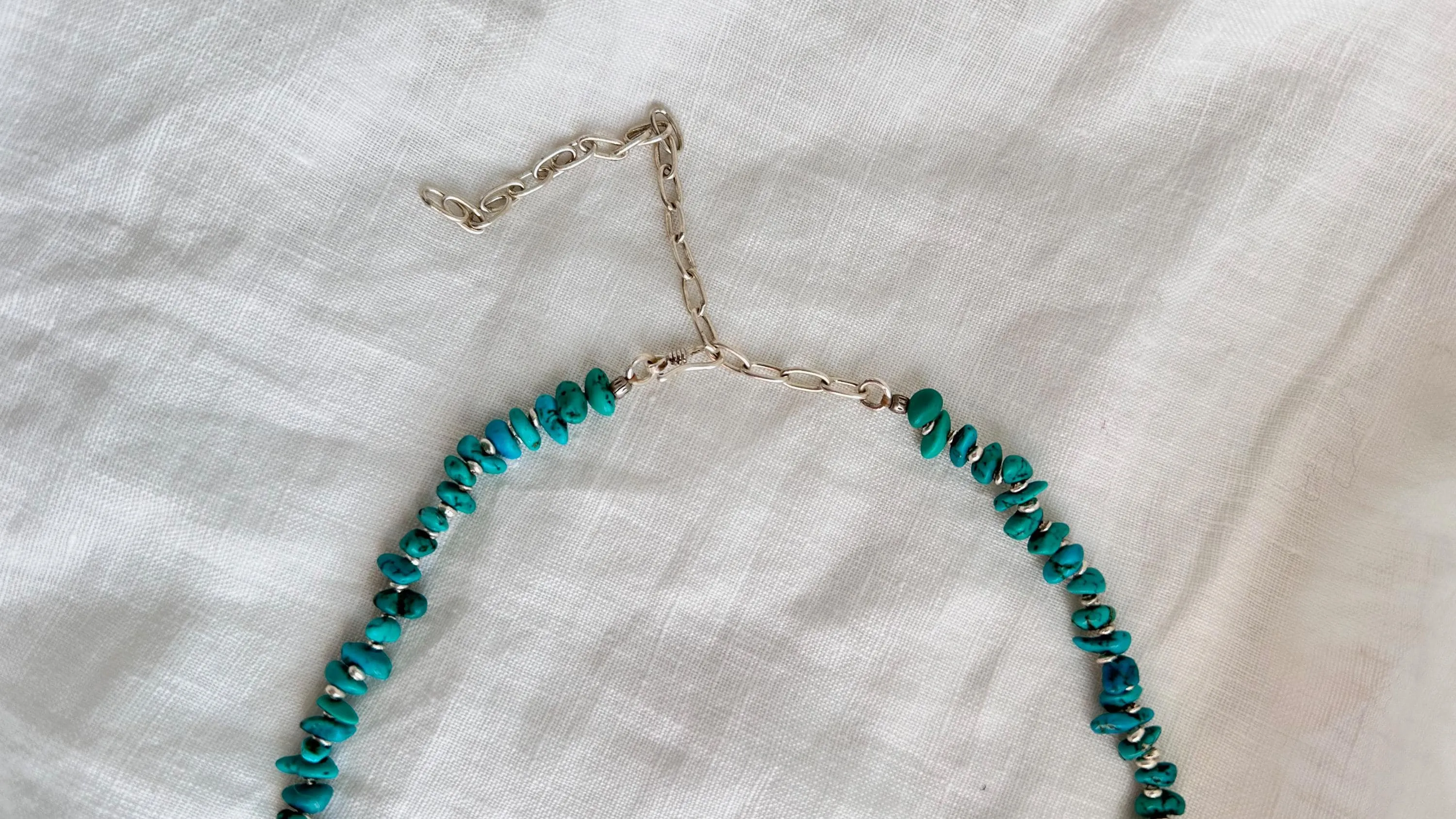 American Turquoise Necklace. Southwest Style Jewelry. Handmade Sterling Silver Choker. 1252