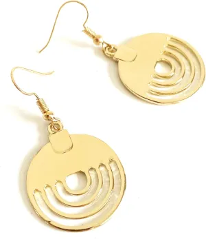 ANDPAI Handmade Unique Bohemian Tribal Hoop Spiral Earring Vintage Gold Silver Geometry Dangle Drop Earrings for Women