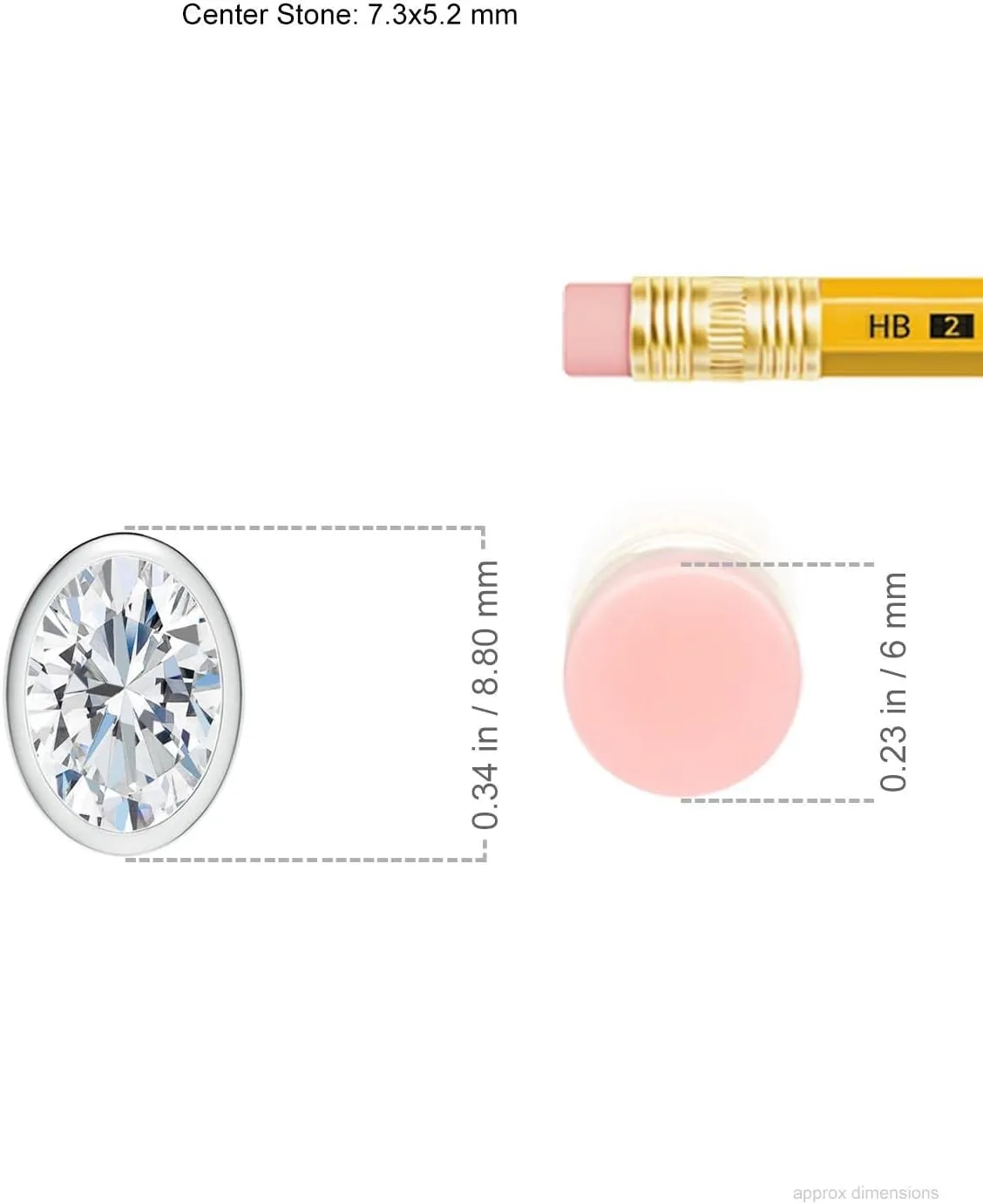Angara Lab Grown Bezel-Set Oval Diamond Solitaire Pendant in 14K Solid Gold/Platinum | April Birthstone, Birthday, Engagement, Anniversary, Wedding Jewelry Gift for Women