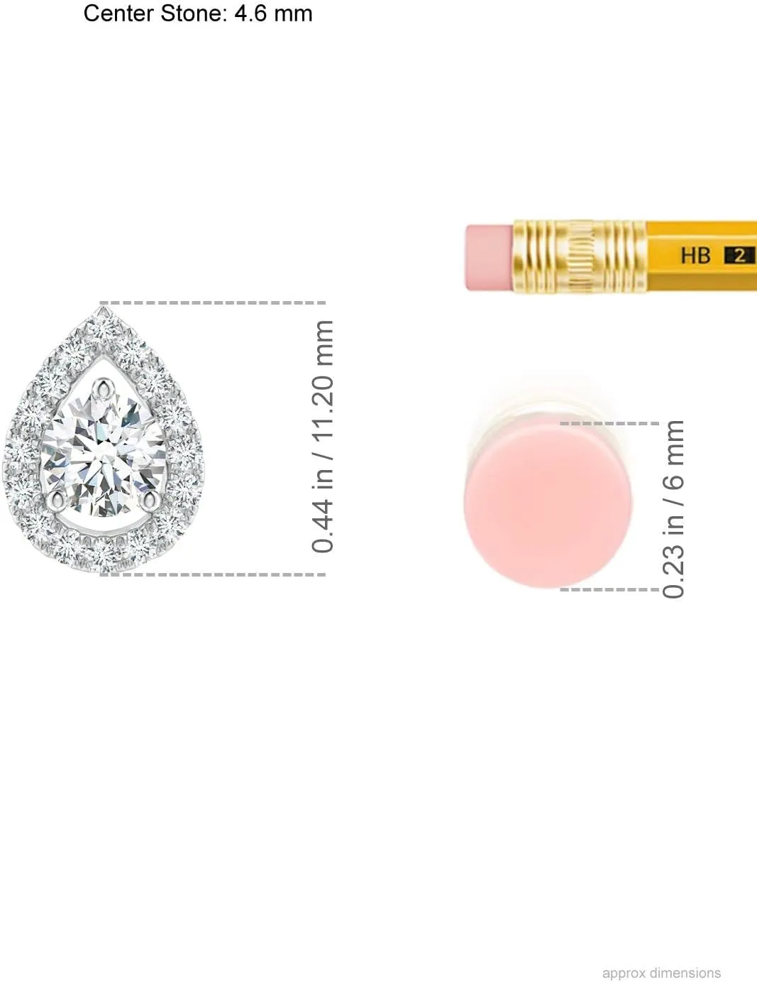Angara Lab Grown Floating Round Diamond Pendant with Pear-Shaped Halo in 14K Solid Gold/Platinum | April Birthstone, Birthday, Engagement, Anniversary, Wedding Jewelry Gift for Women