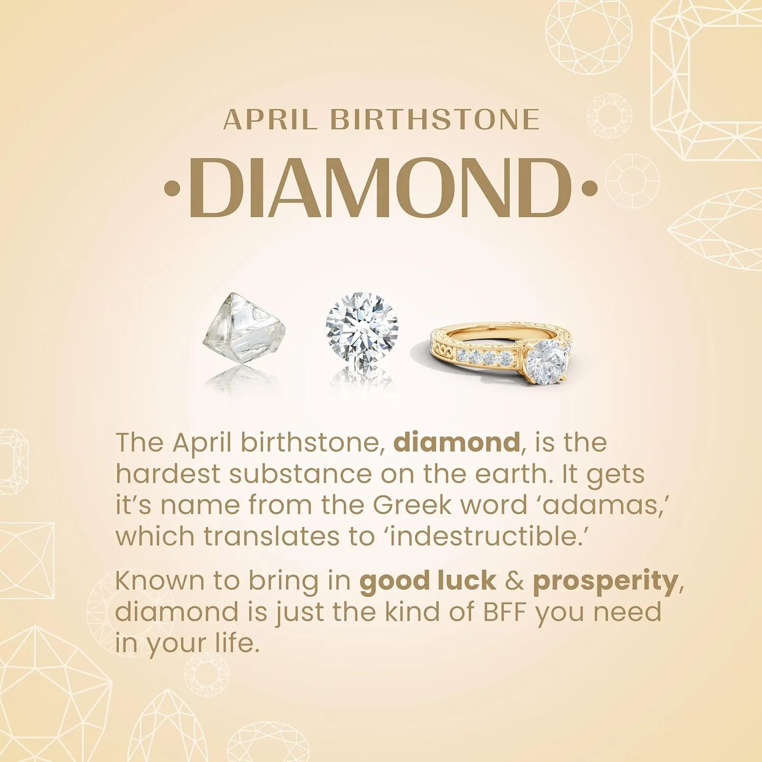 Angara Lab Grown Three Stone Composite Round Diamond Ring in 14K Solid Gold/Platinum | April Birthstone, Birthday, Engagement, Anniversary, Wedding Jewelry Gift for Women