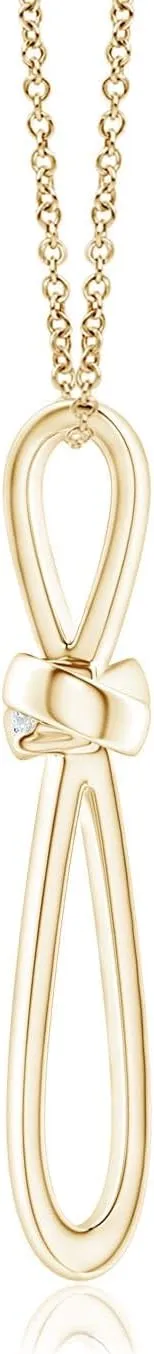 Angara Natural Twisted Cross Pendant with Diamond in 14K Solid Gold/Platinum | April Birthstone, Birthday, Engagement, Anniversary, Wedding Jewelry Gift for Women