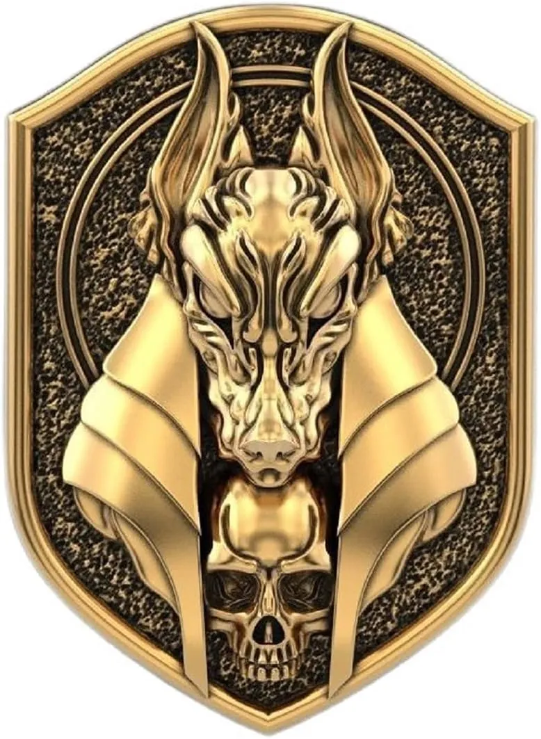 Anubis Ring, Gothic Wolf Head Ring for Men, Egyptian God Anubis Amulet Ring Norse Viking Wolf Animal Ring Anubis Wolf Jewelry, Hip Hop Wolf Band Ring Punk Wolf Shield Ring for mens