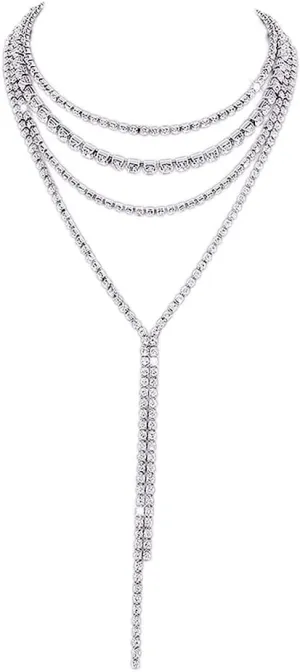 Aomcisi Sexy Women Rhinestone Statement Necklace Tassel Bib Choker
