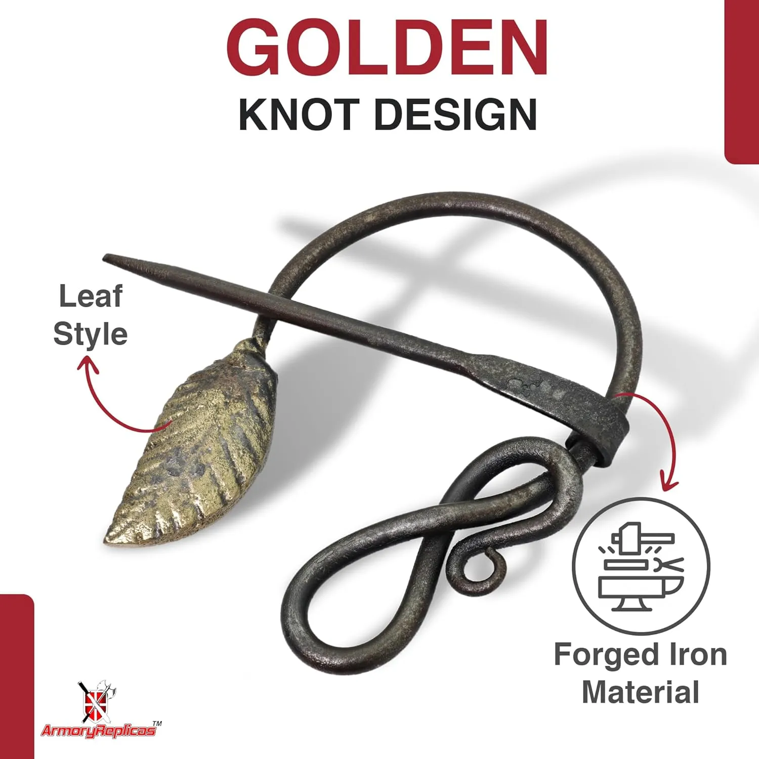 Armory Replicas Hand-Forged Viking & Celtic Cloak Pin Brooch  Medieval Fibula for Costumes, Reenactments, Cosplay & Historical Dress Accessories