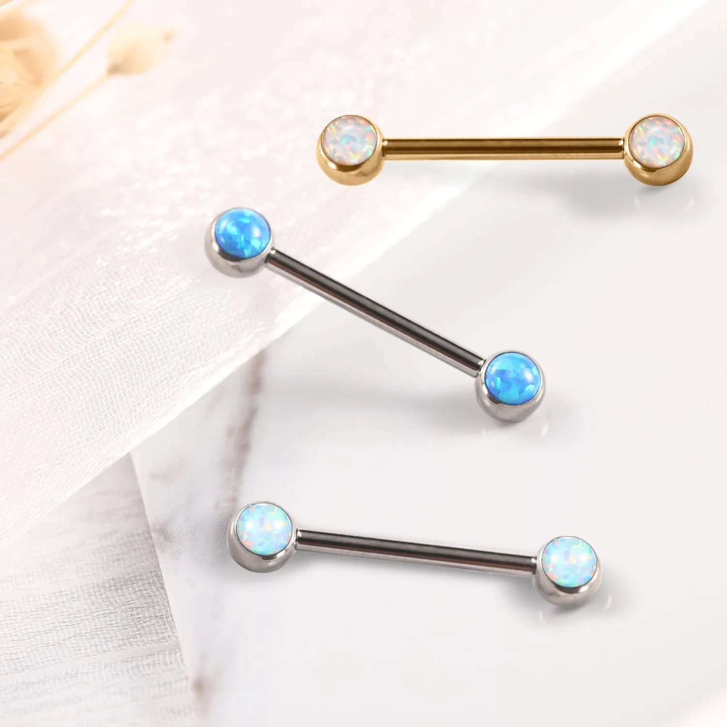 AROWRO Nipple Rings Nipple Piercing Tongue Rings Nipple Bar G23 Titanium 14G Internally Threaded Straight Barbells Bridge Piercing Jewelry Tongue Piercing Jewelry 12mm-20mm