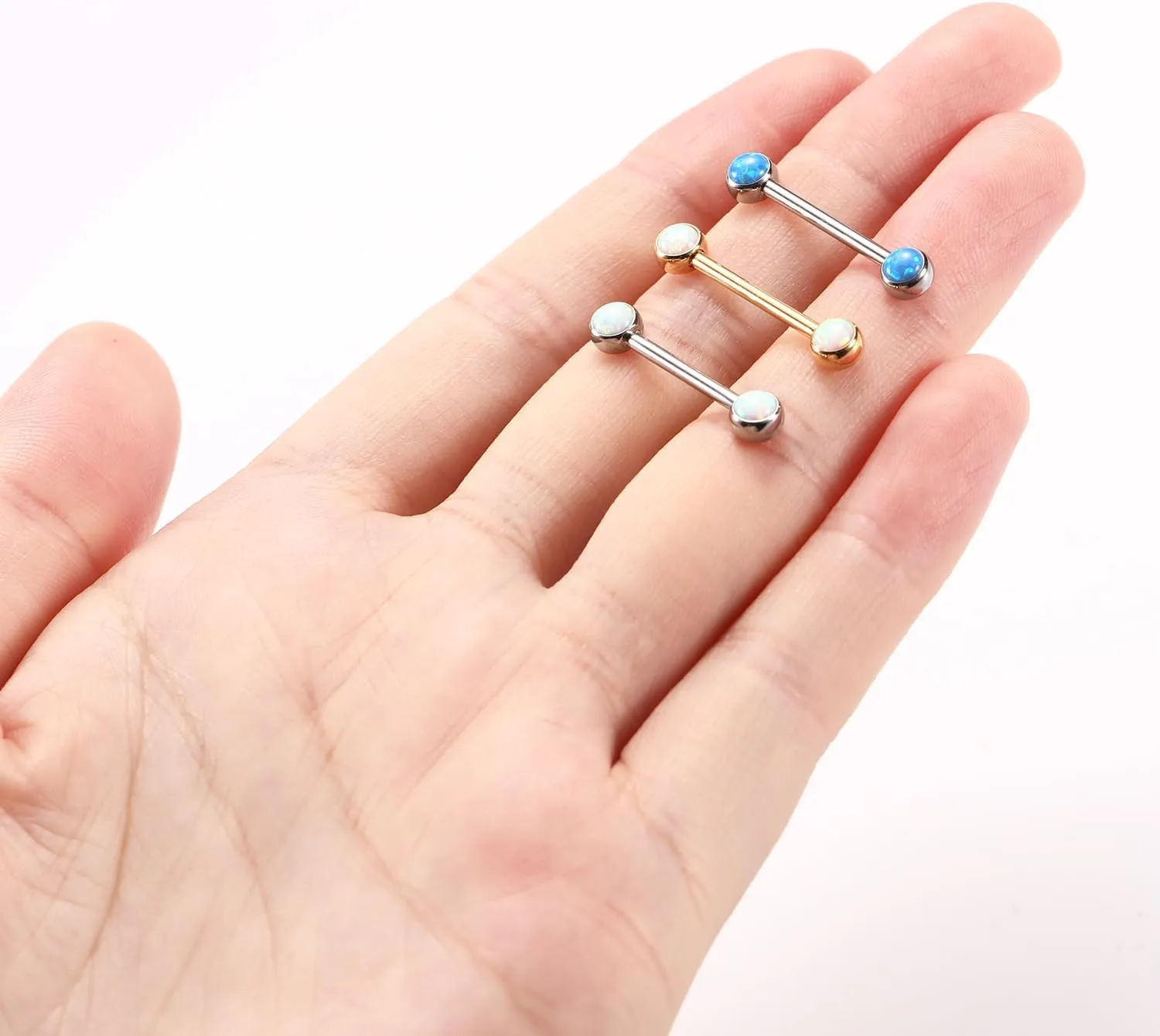 AROWRO Nipple Rings Nipple Piercing Tongue Rings Nipple Bar G23 Titanium 14G Internally Threaded Straight Barbells Bridge Piercing Jewelry Tongue Piercing Jewelry 12mm-20mm