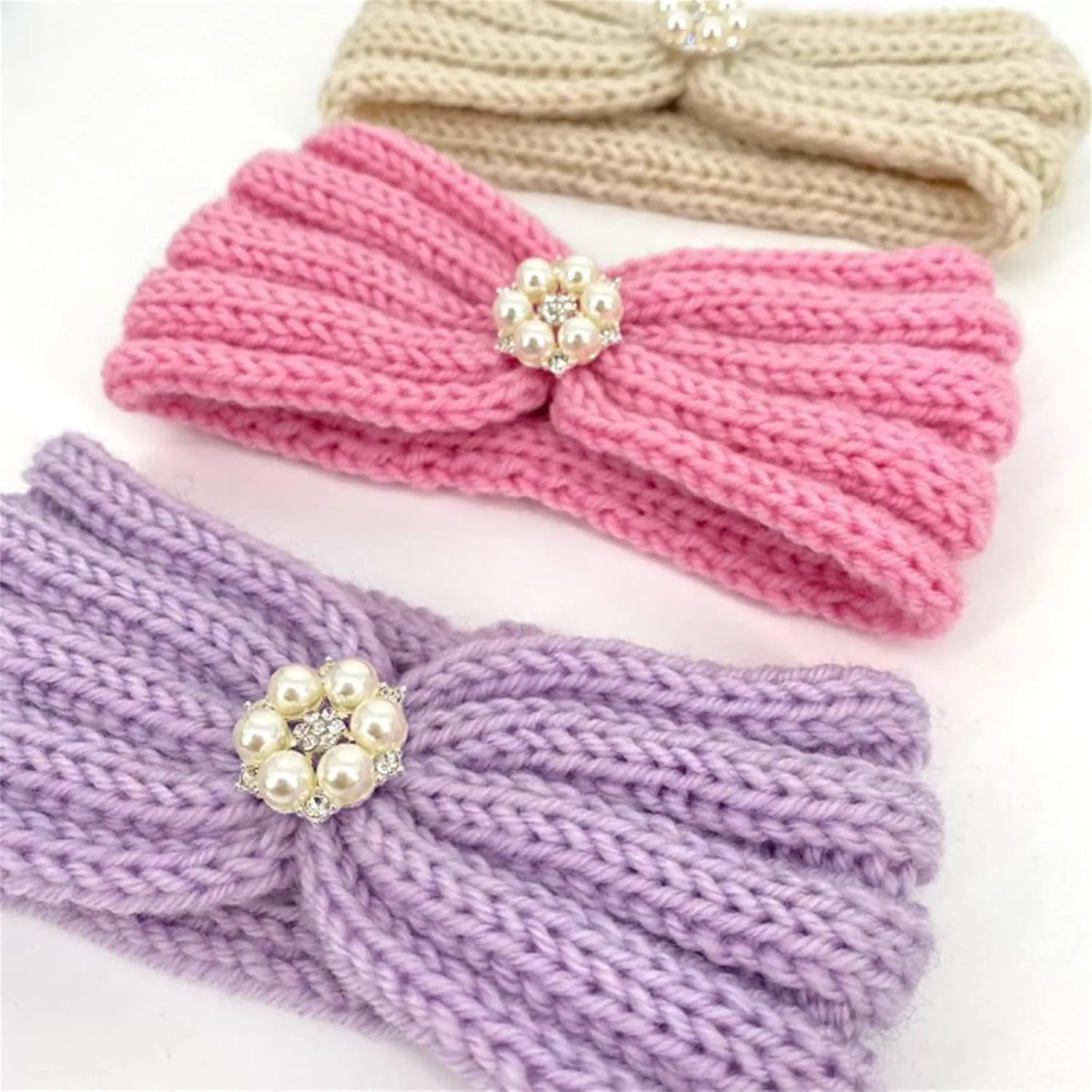 Baby Girl Bows and Headbands Girl Headband Baby Girls Headband Newborn Headbands with Bow Baby-Shower Gift (H, One Size)
