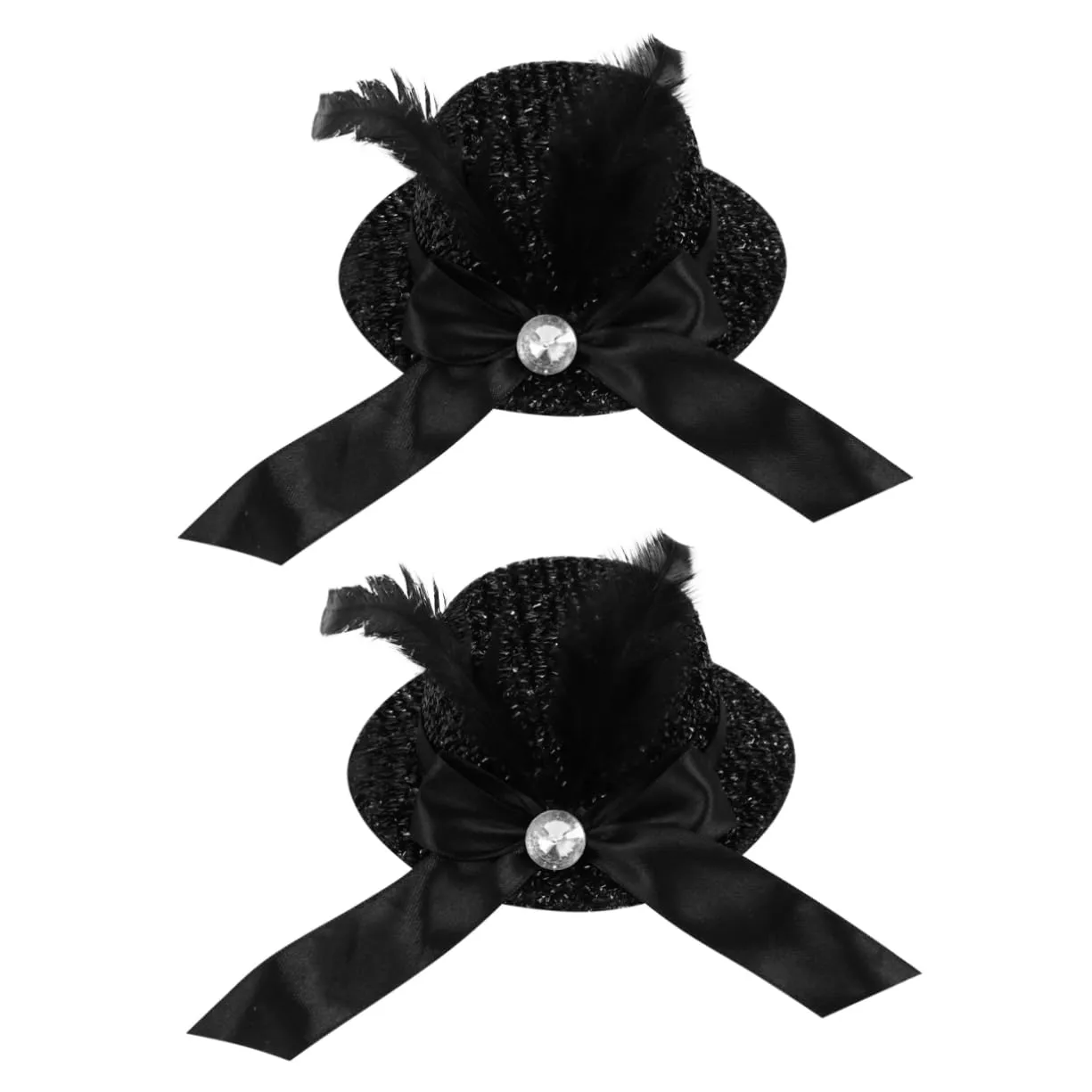 balacoo 2pcs Black Billycock Hairpins Fashionable Hat Barrettes for Women and Girls Stylish Hair Accessories for Daily Use Elegant Decoration for Any Occasion Design