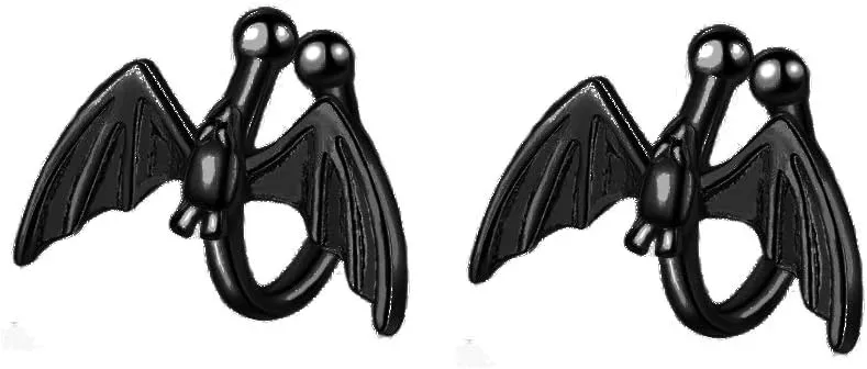 Bat Clip On Unique Ear Cuff Wrap Earrings for Women Teen Girls Non Pierced Ears Cartilage Fashion Cute Animal Cuffs Hoop Black Silver