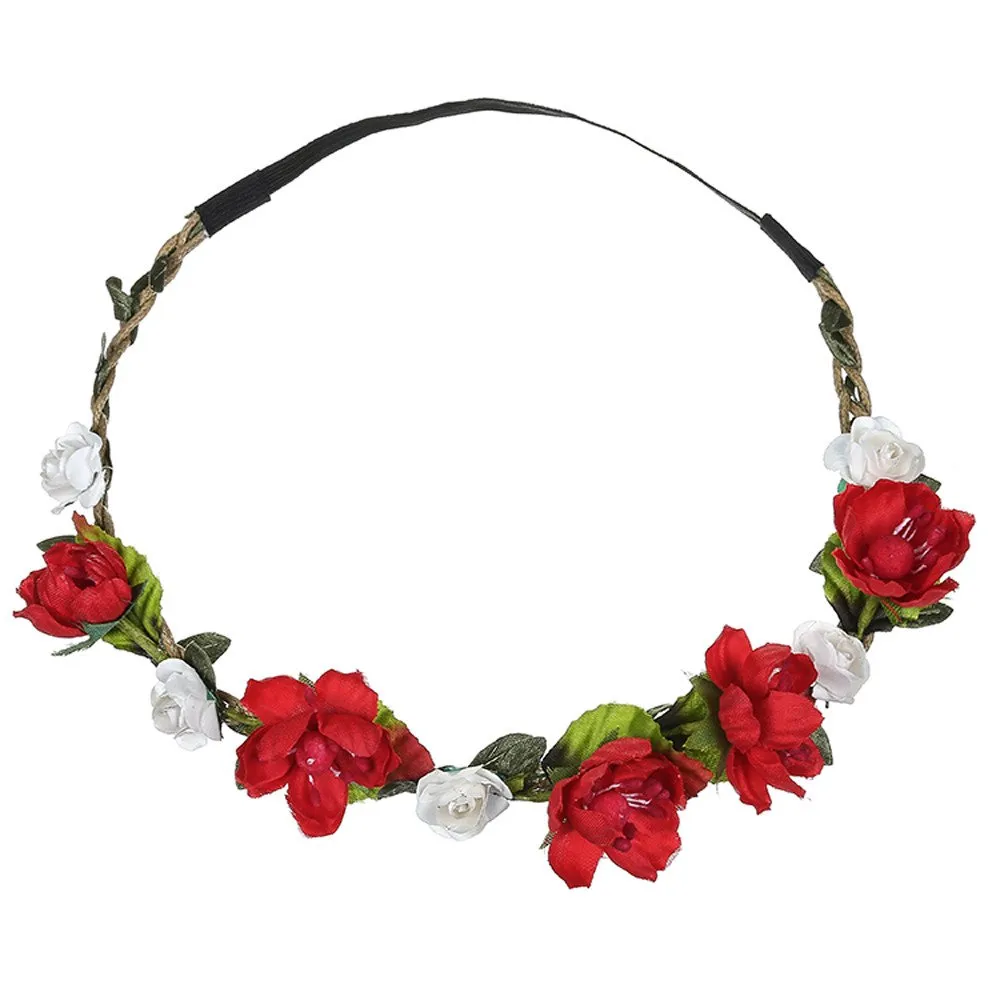 Beach Boho Holiday headband hairbands Ladies Band Flower Hair Head Festival Party Floral Garland Wedding for women's hair