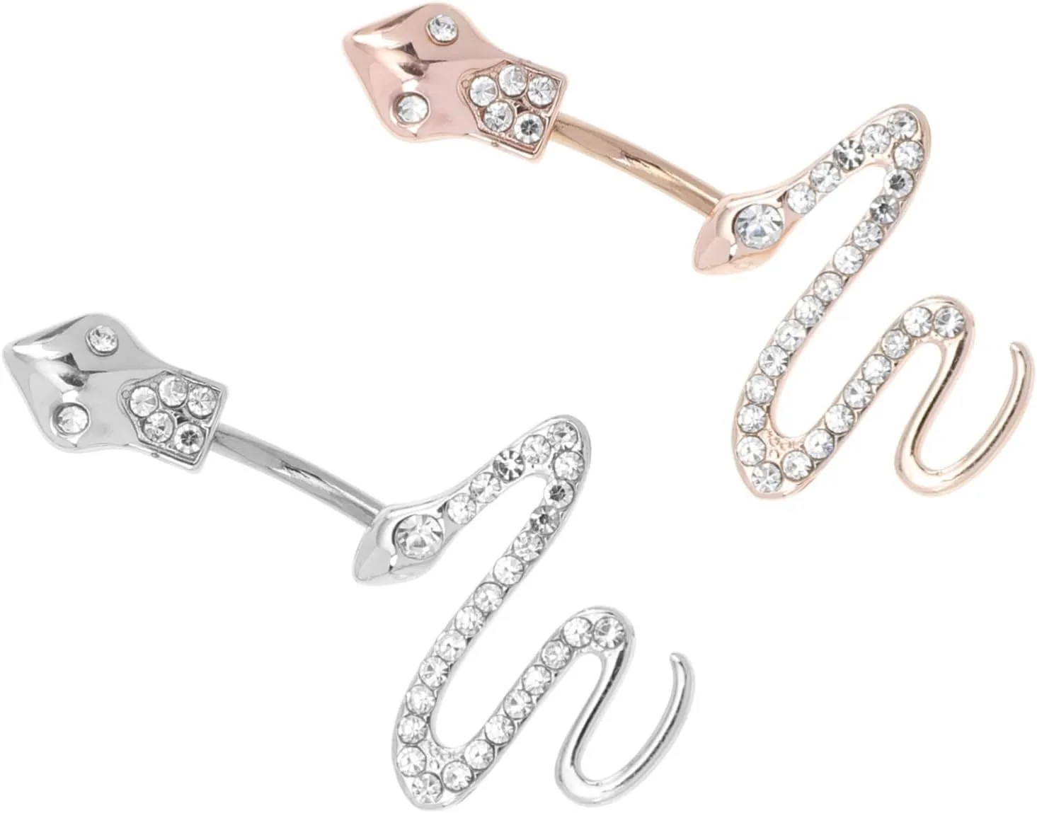 Beaupretty 2Pcs Stainless Steel Snake Navel Rings Unique Belly Button Jewelry Chic Body Piercing Decor for Women Comfortable Durable Belly Piercing present for Special