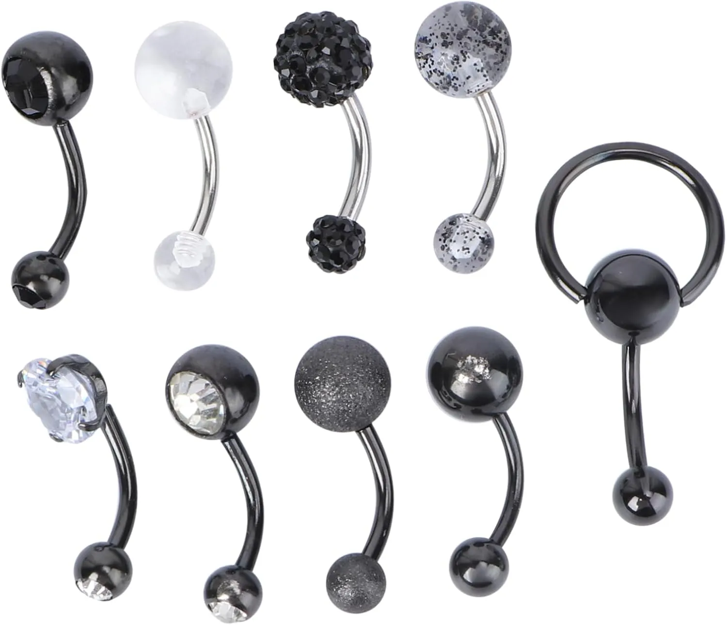Beaupretty 9Pcs Belly Button Ring Fashionable Navel Jewelry Durable Navel Rings present for Chic and Elegant Body Jewelry