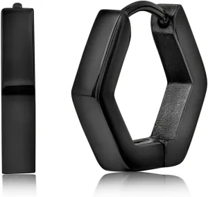 Beaux Bijoux Men's Hexagon Hoop in Stainless Steel - Hypoallergenic Hoop Earrings for Men - Unique Earrings for Him