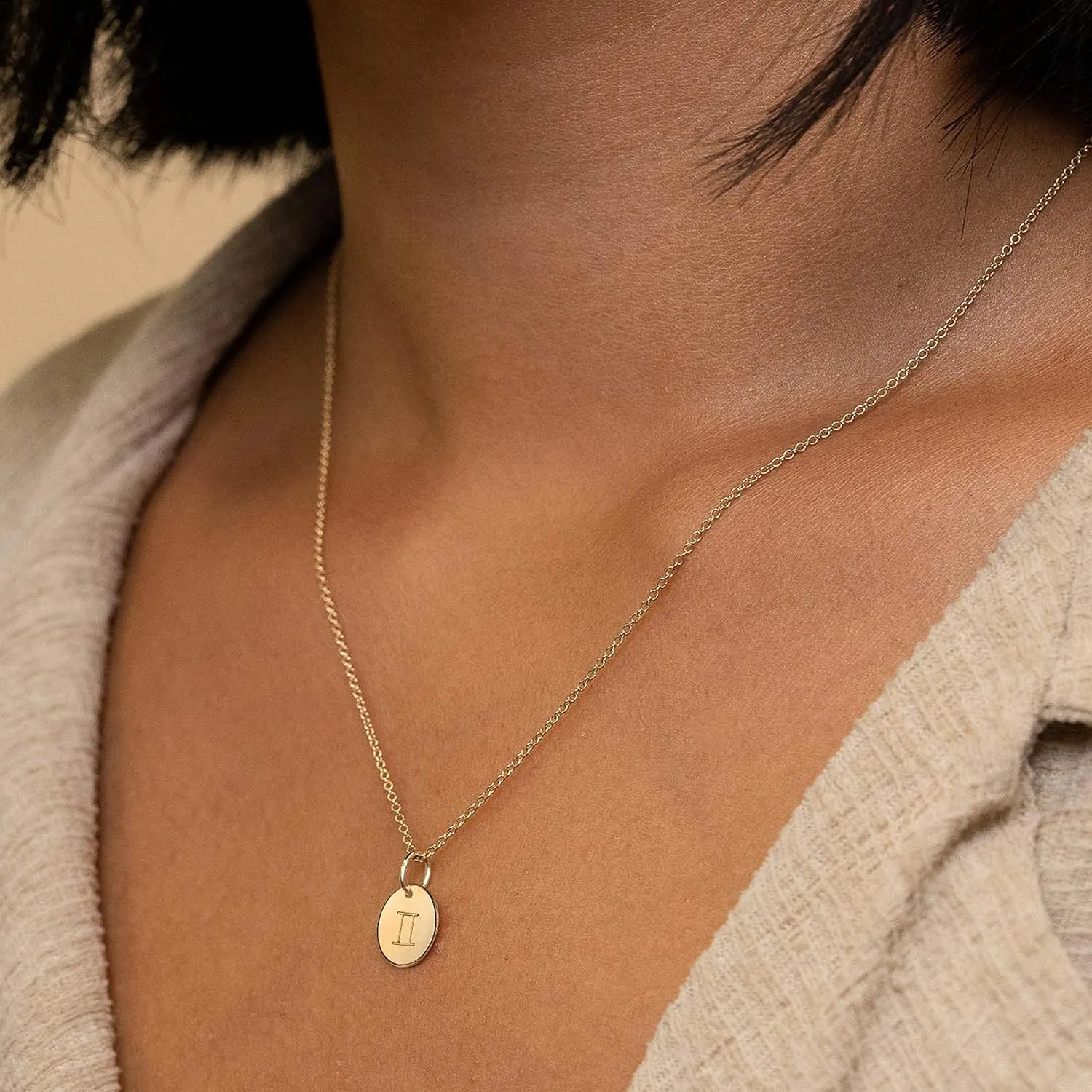Befettly Constellation Necklace Pendant 14K Gold-Plated Hammered Round Disc Engraved Zodiac Sign Pendant 17.5 Adjustable Dainty Necklace
