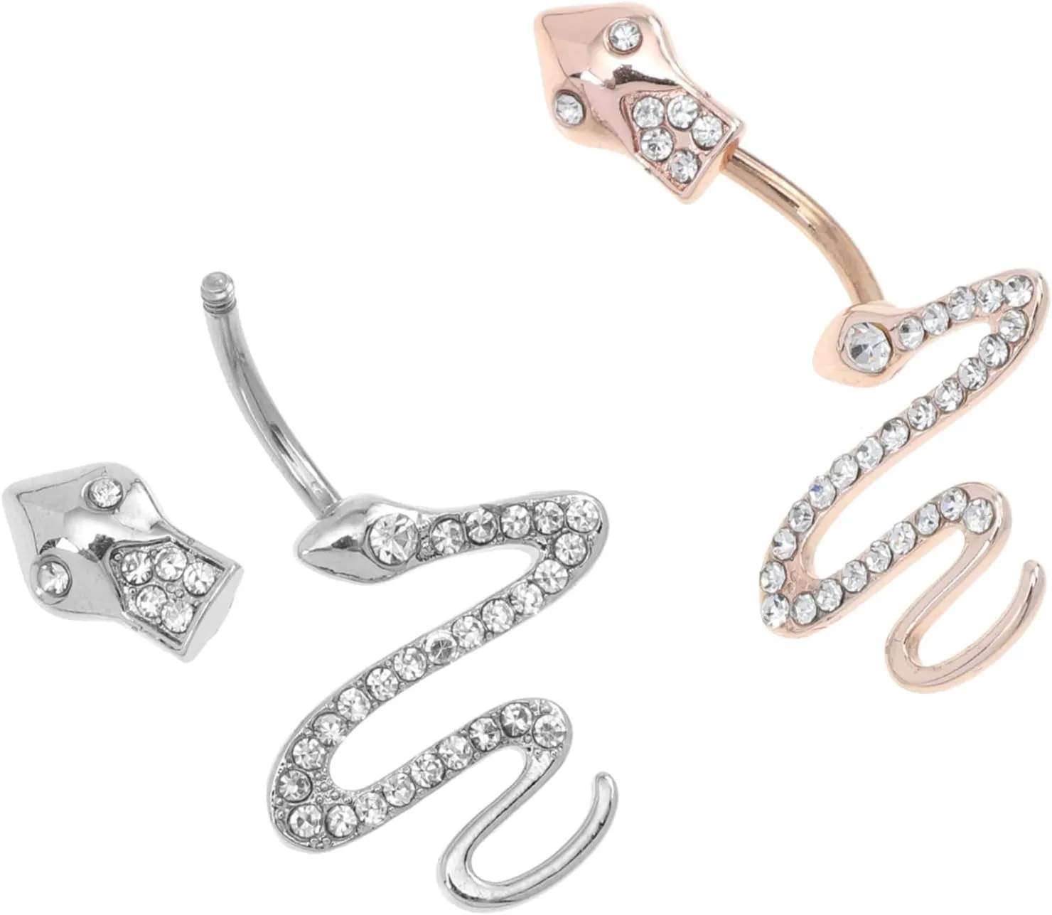 BESPORTBLE 2 Pack Belly Button Rings Steel Navel Decorations Snake Design Craft for Fashion Statement