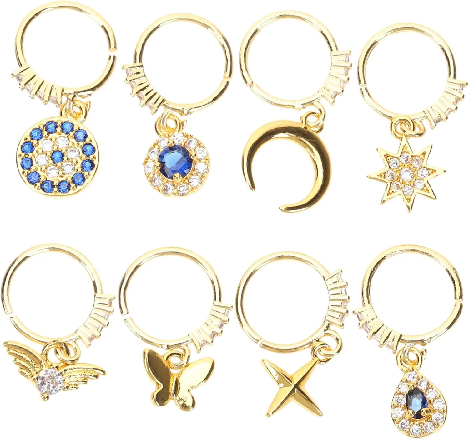BESPORTBLE 8pcs Non-Pierced Nose Creative Alloy Hoops Cuffs for Women for Any Occasion Stylish Jewelry Collection for Parties Daily Wear