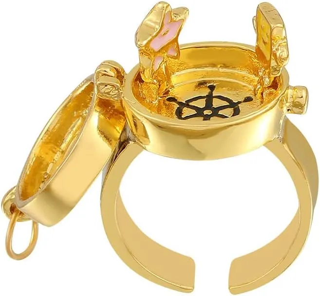 BFF Gold Spinner Anime Matching Rings Anime Aesthetic Opening Adjustable Ring for Teens Couple Women BFF Jewelry Gifts