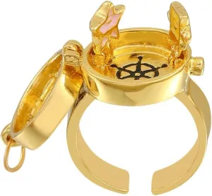 BFF Gold Spinner Anime Matching Rings Anime Aesthetic Opening Adjustable Ring for Teens Couple Women BFF Jewelry Gifts