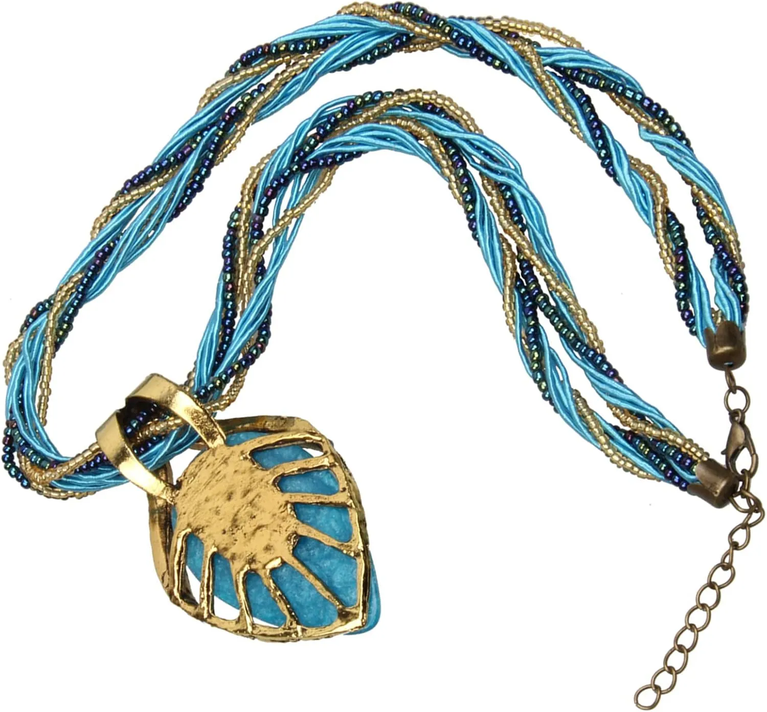 BG&WLing Retro Vintage Bohemian Collar Necklace for Women Boho Teardrop Turquoise Rhinestone Pendant Collars Fashion Jewelry Gifts Mom Grandmother Aunt