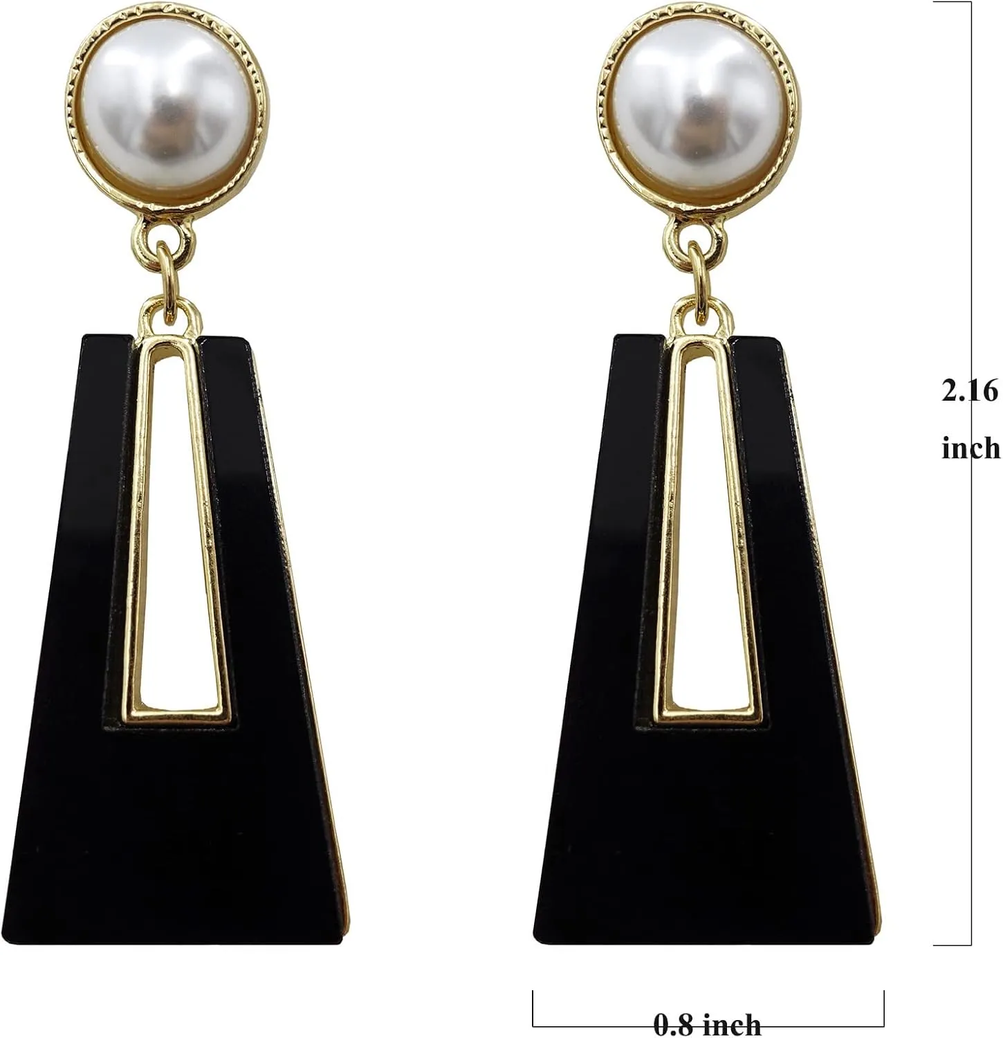 Black White Earrings for Women Sparkly Geometric Dangle Drop Statement Jewelry