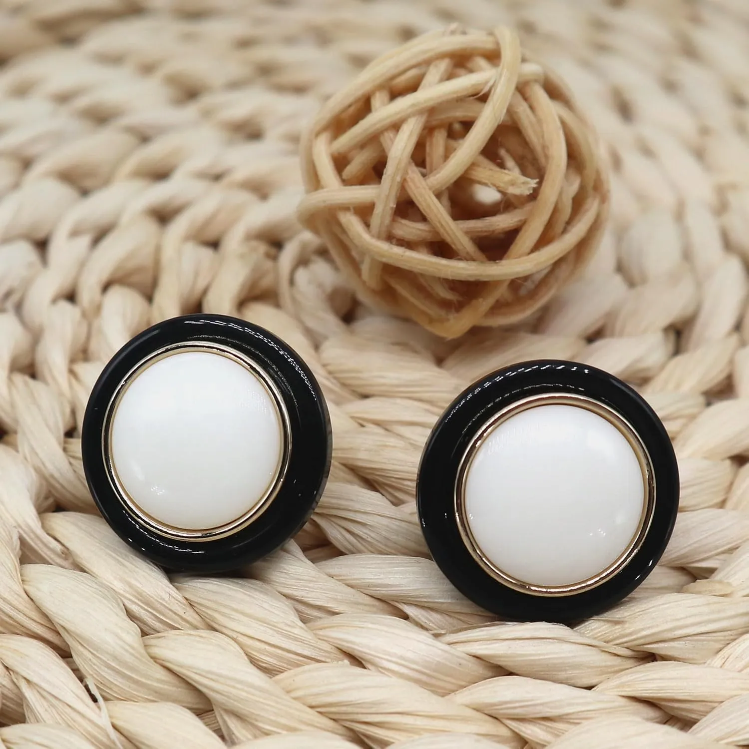 Black White Earrings for Women Sparkly Geometric Dangle Drop Statement Jewelry