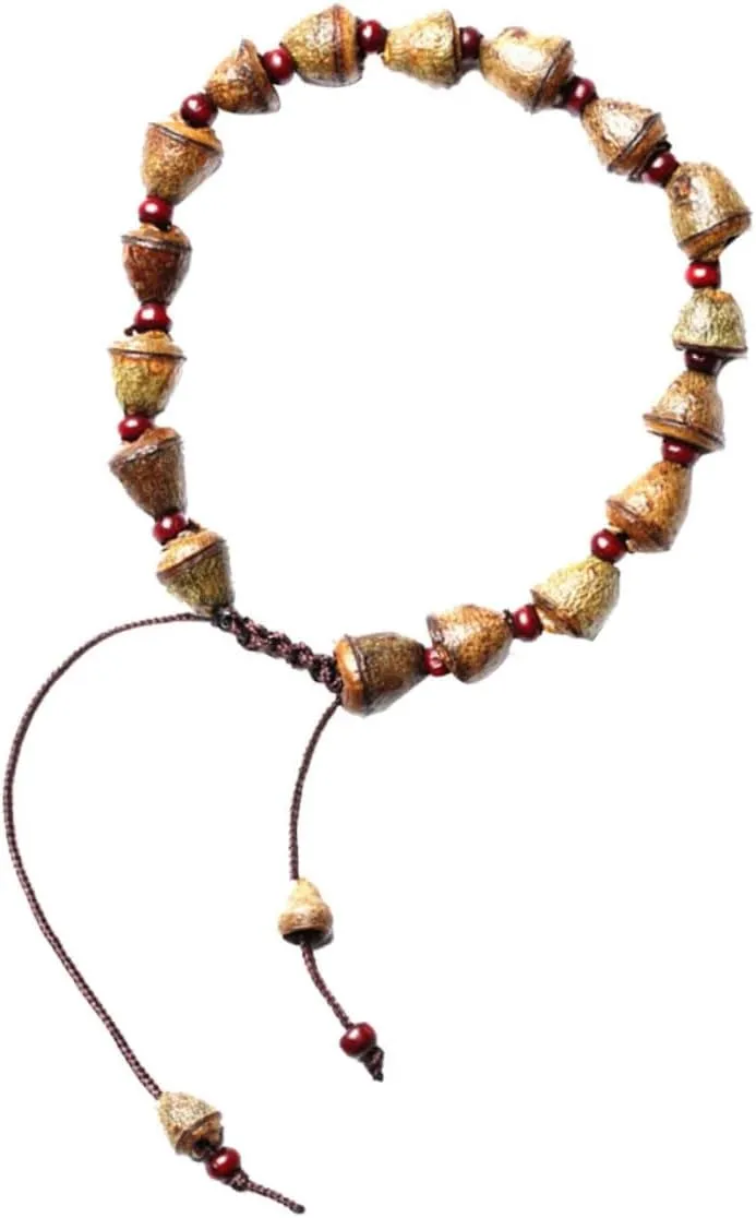 Bodhi Prayer Beads Bracelet Buddhist Meditation Wrist Wrap Handmade Beadwork