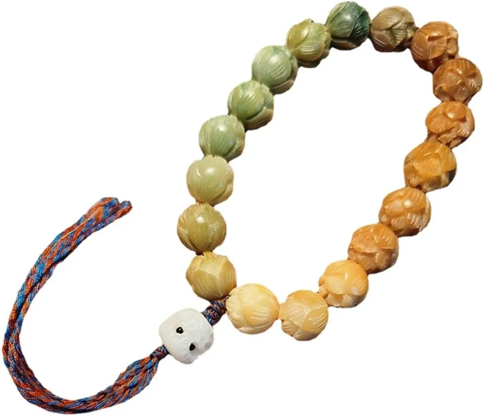 Bodhi Tibetan Buddhist Bracelet Prayer Beads Carve Lotus Bracelet Jewelry