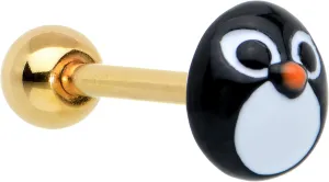 Body Candy Winter Holiday 14G Women Steel Bright Christmas Penguin Barbell Tongue Ring Body Piercing Jewelry 5/8
