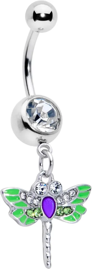 Body Candy Womens 14G 316L Stainless Steel Navel Ring Piercing Bright Dragonfly Color Mens Dangle Belly Button Ring
