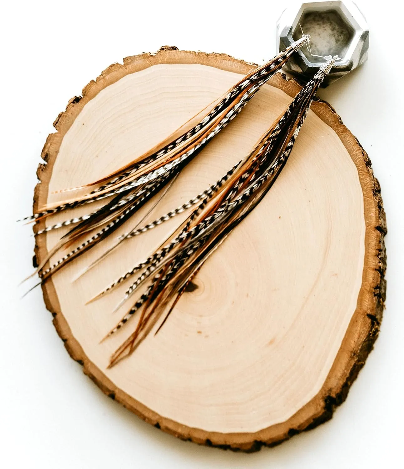 Bohemian handmade long lightweight feather dangle earrings for women