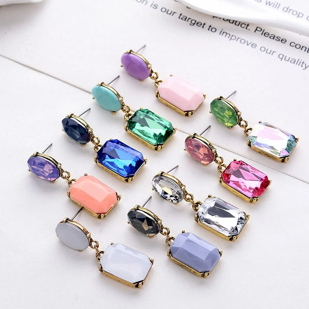 Bohemian Stud Earrings Women Wedding Jewelry Boho Statement Rhinestone Earrings Light Green