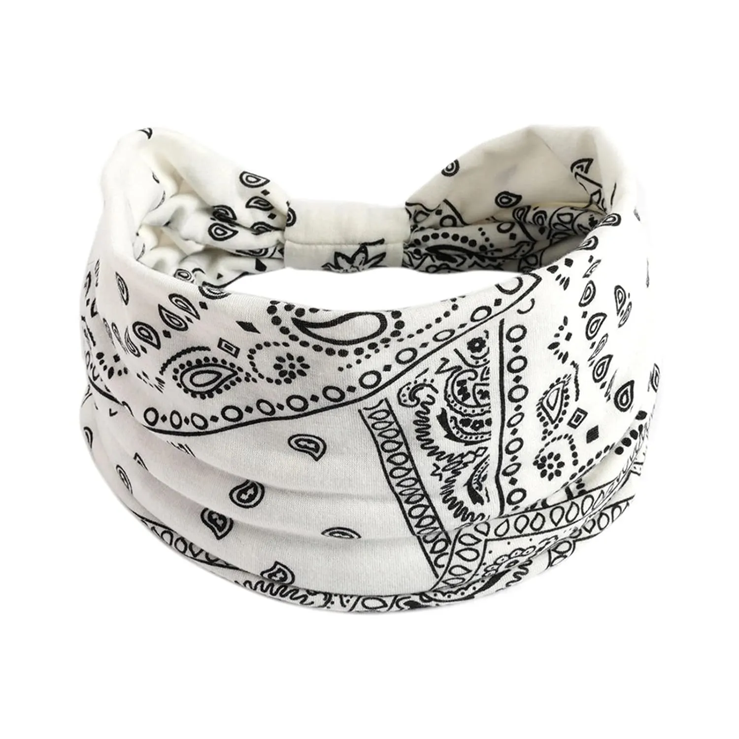 Boho Headbands For Women Stretchy Wide Hair Bands Hair Accessories Non Slip Head Bands Yoga Workout 7 Pack (C, One Size)