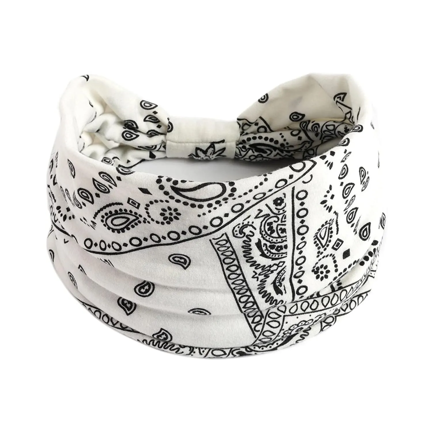 Boho Headbands For Women Stretchy Wide Hair Bands Hair Accessories Non Slip Head Bands Yoga Workout 7 Pack (C, One Size)