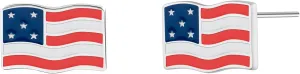 Bolenvi USA Flag Country Travel Stud Earrings - Genuine 925 Sterling Silver Back Posts, Unique Handcrafted Studs with Enamel, Stud Earrings for Women and Men