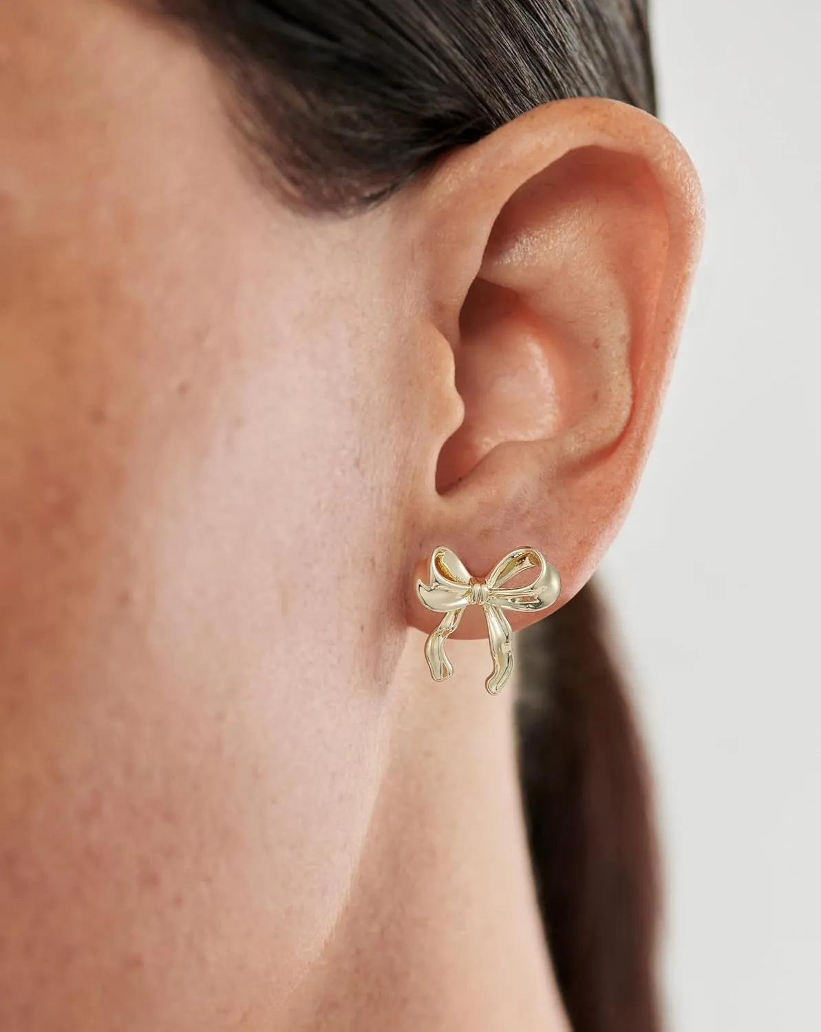 Bow Earrings for Women,14k Gold/Sterling Silver Plated Bow Ribbon Stud Earrings Drop Dangle Bow Tie Hoop Dainty Earrings Pearl Bow Earring Trendy Jewelry