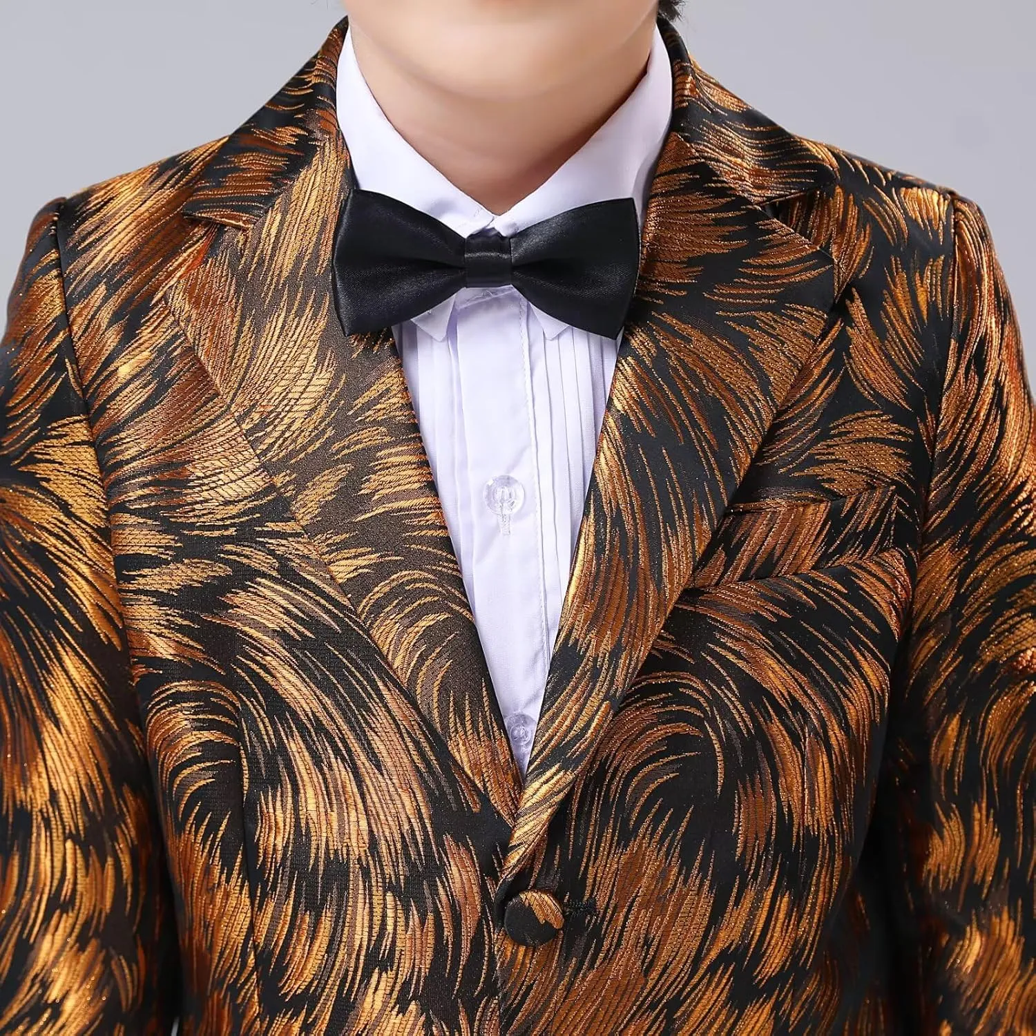 Boys Blazer Coat Slim Fit Jacket Formal Embroidery Suit Blazer for Kids Sport Coat Ring Bearer Outfit