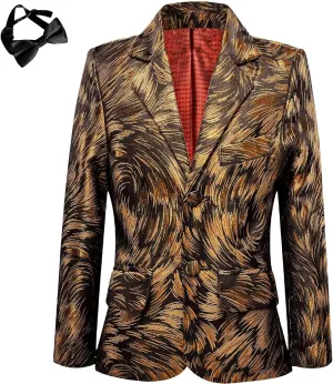 Boys Blazer Coat Slim Fit Jacket Formal Embroidery Suit Blazer for Kids Sport Coat Ring Bearer Outfit