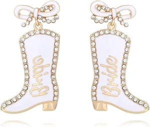 Bride Earrings Beaded Wedding Earrings for Women Delicate Letter Bride Dangle Drop Earrings Party Jewelry Gift,Bride Earrings for Bachelorette Party, Bridesmaid Gift, Bridal Shower, Wedding