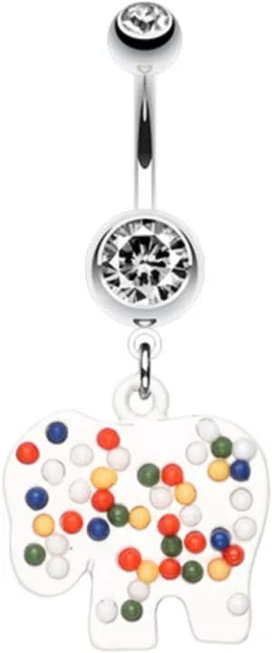 Bright Elephant Sprinkle WildKlass Belly Button Ring