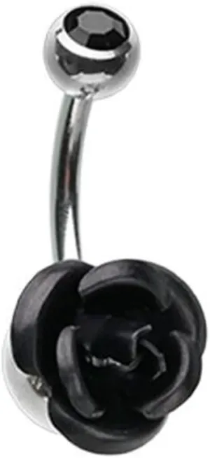 Bright Metal Rose Blossom WildKlass Belly Button Ring