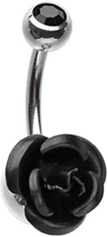 Bright Metal Rose Blossom WildKlass Belly Button Ring