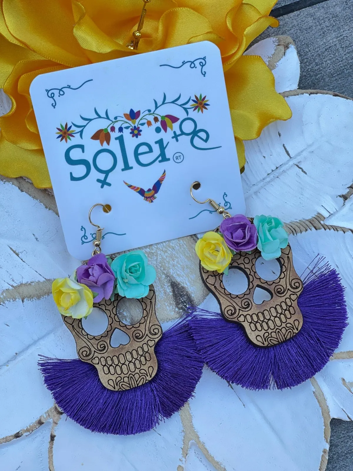 Calavera Abanico Earrings