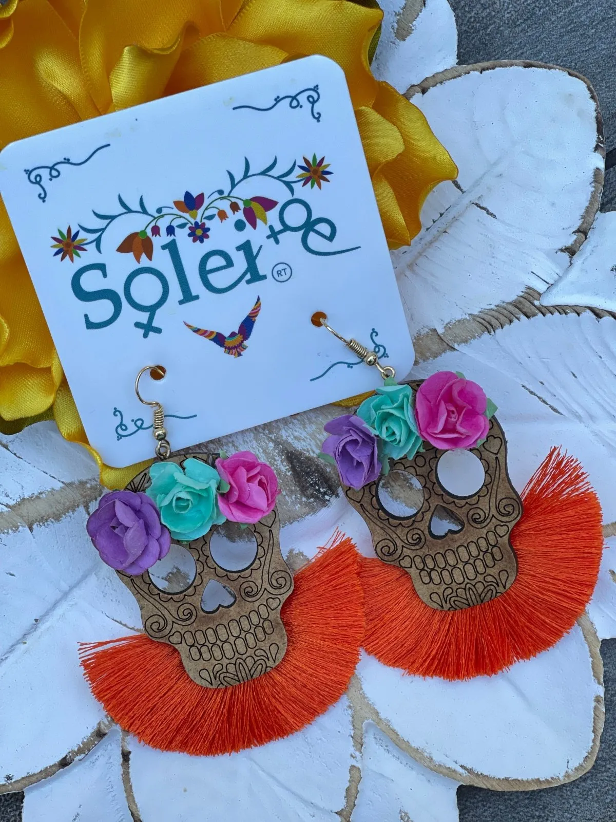 Calavera Abanico Earrings