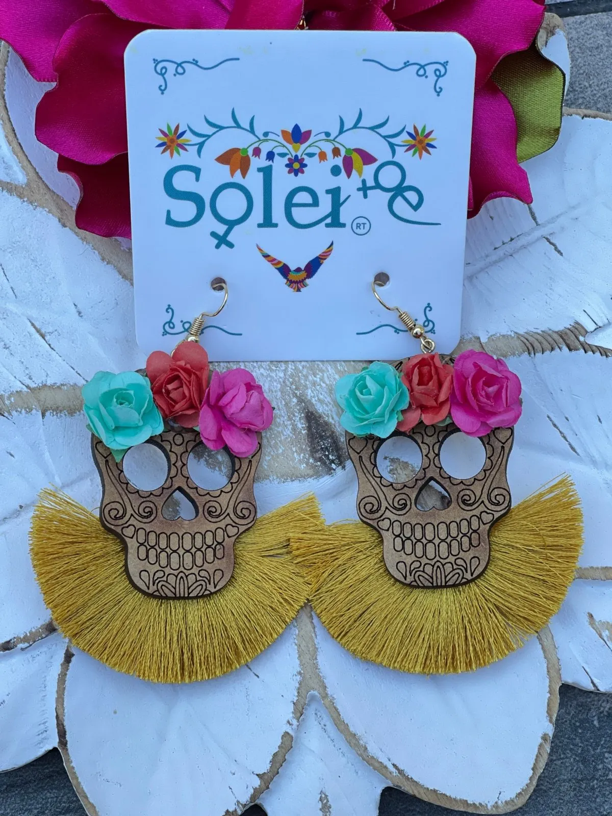 Calavera Abanico Earrings