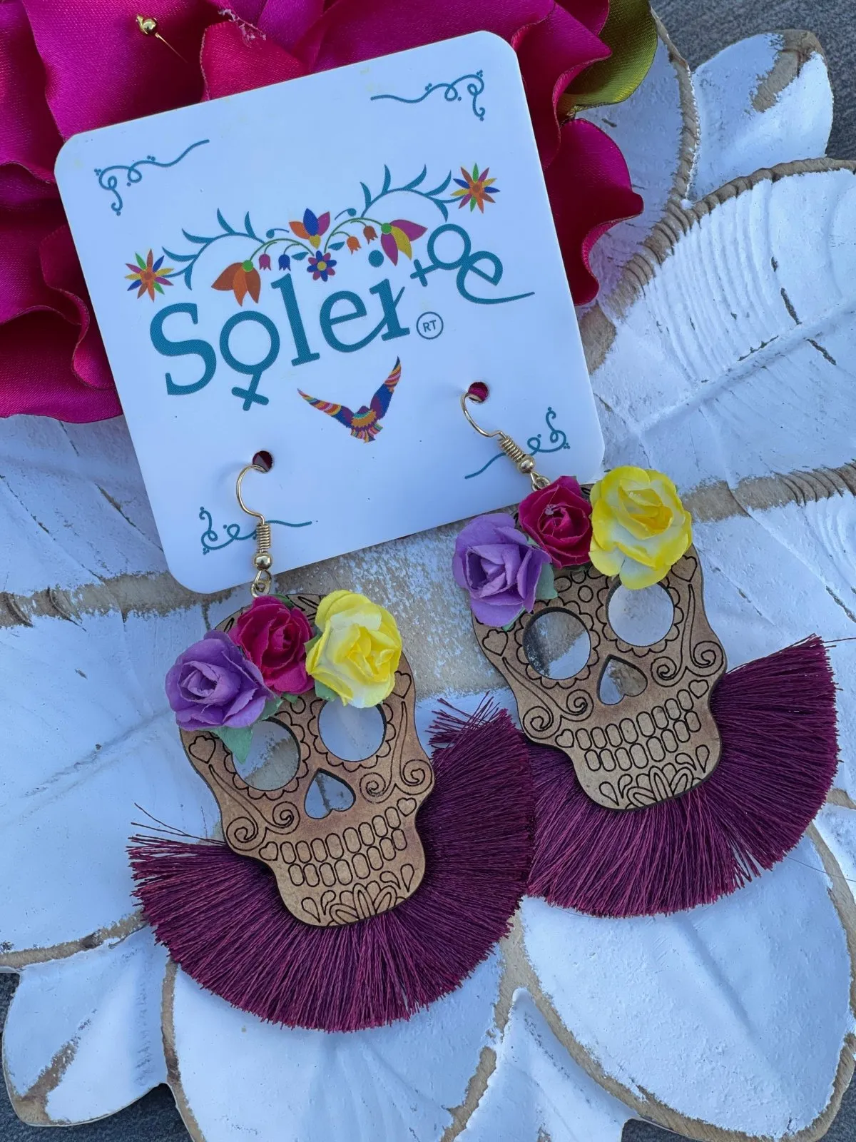 Calavera Abanico Earrings