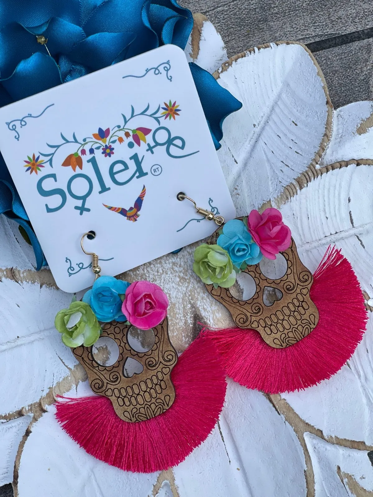 Calavera Abanico Earrings