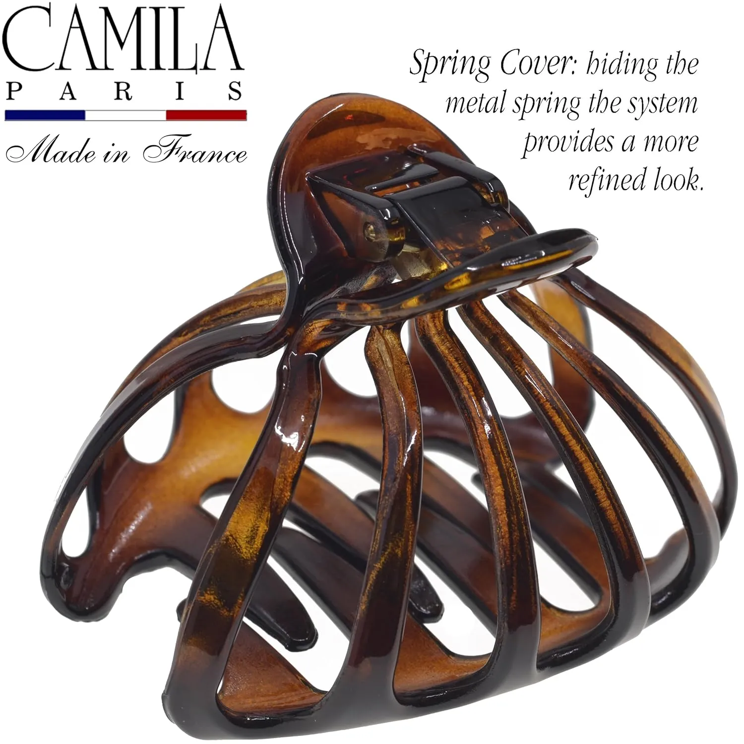 Camila Paris CP3631 Octopus French Hair Clips for Women Thick Hair, Large Hair Clips for Thick Hair for Curly Wavy Long Hair, Strong No-Slip Grip Hair Claw Clip Big Hair Clips for Women Made in France